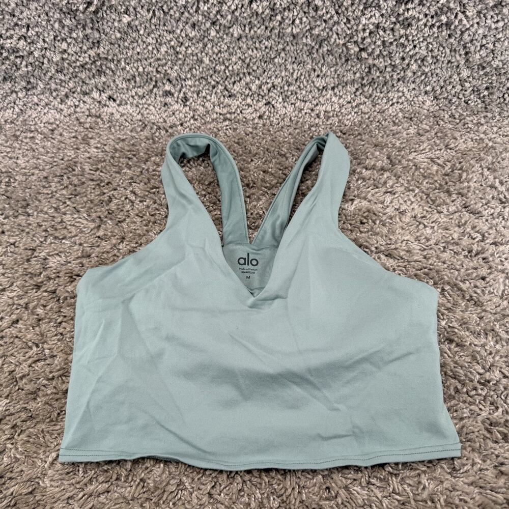 Alo Yoga Women’s Tank Top Size M Green Racerback Athletic Workout Yoga